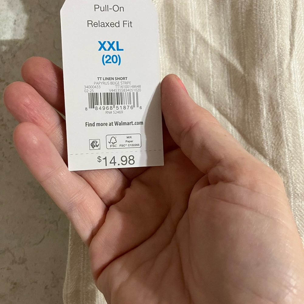 XXL Linen Pull-On Shorts - Picture 3 of 5